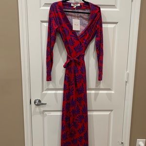 DVF long wrap dress